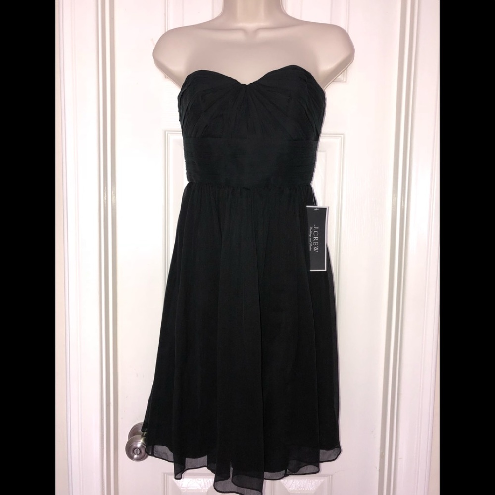 JCrew Crepe Black strapless short dress